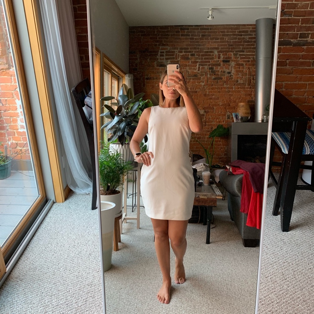 Likely white studded dress sz 8